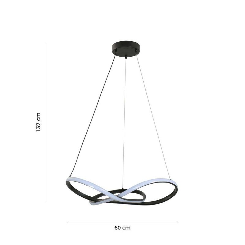 Lámpara de Colgar LED CCT Diseño Tipo Nudo Color Negro