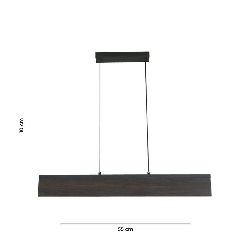 Lámpara de Colgar Lineal Tipo Madera Luz Cálida