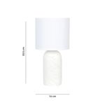 Lámpara de Mesa con Base Tipo Concreto Blanco y Pantalla de Tela