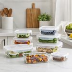 Recipiente Rectangular de Vidrio Borosilicato con Tapa Hermética de 850 mL Transparente