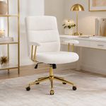 Silla de Oficina Estilo Ejecutivo Elegance Color Beige y Dorado