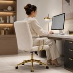 Silla de Oficina Estilo Ejecutivo Elegance Color Beige y Dorado