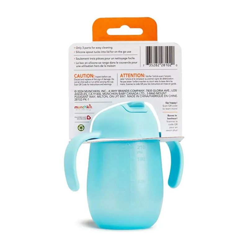 Taza Entrenadora Antifugas de 207 mL para Bebé Simple Clean con Asas Removibles Color Azul