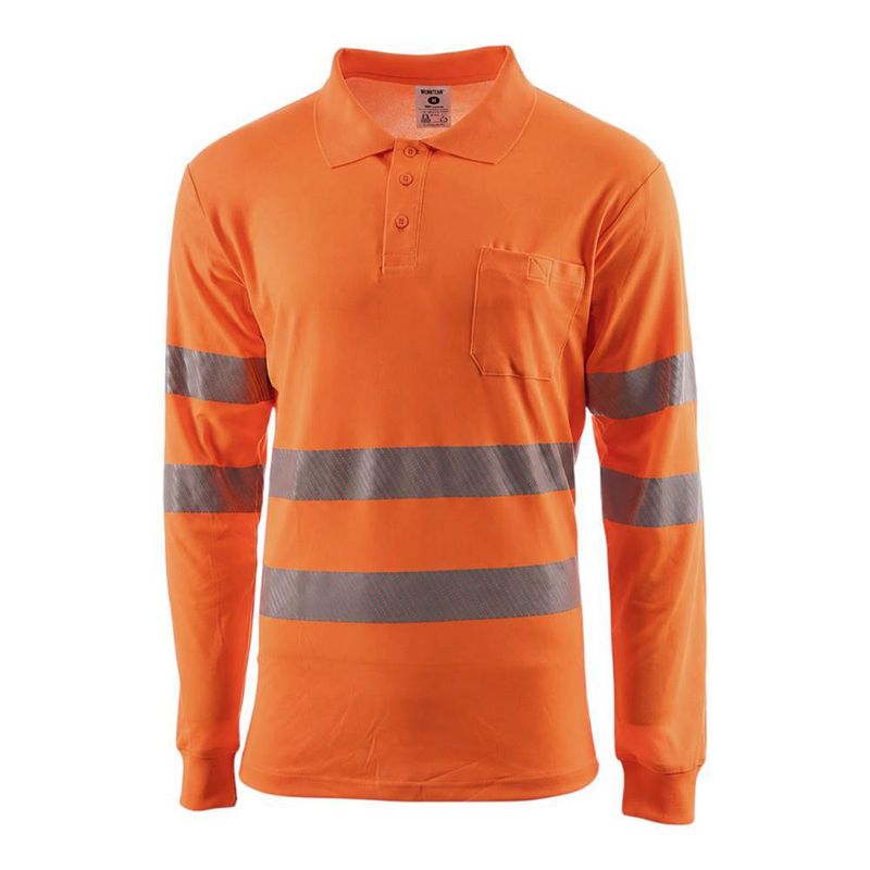 Polo Reflectiva Naranja Manga Larga de Alta Visibilidad