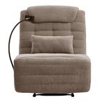 Sillón Reclinable Color Taupe con Soporte para Teléfono 82 x 95 x 96 Cm