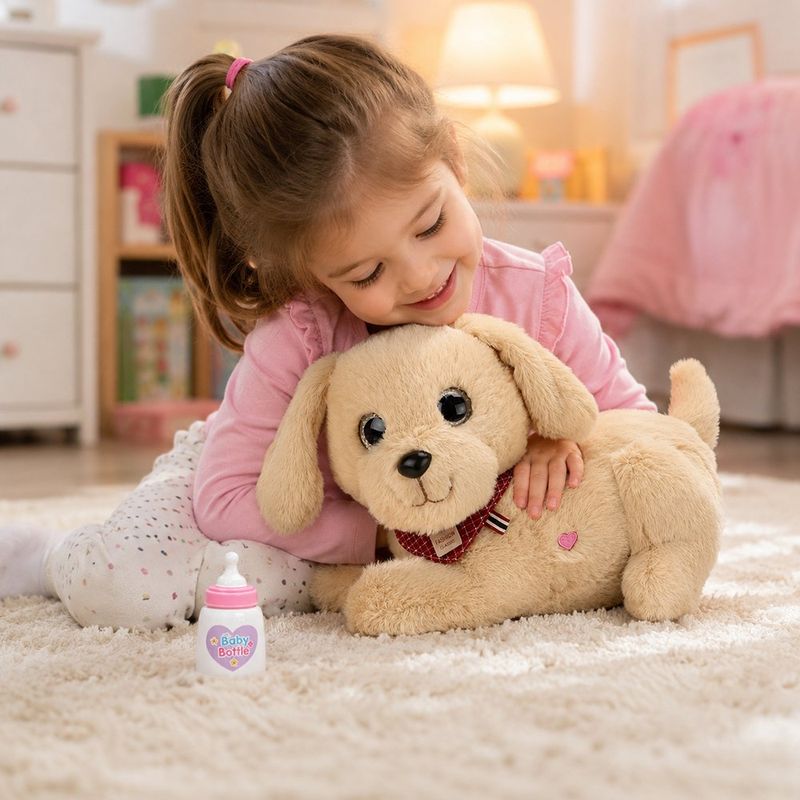 Perrita de Peluche Interactiva Cute Pet con Cachorros y Accesorios