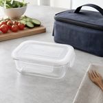 Recipiente Rectangular de Vidrio Borosilicato con Tapa Hermética de 350 mL Transparente