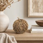 Manzana Decorativa Rústica de Fibra Natural Tejida