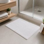 Alfombra de Baño Diseño Texturizado 50 x 80 cm Color Blanco Perla