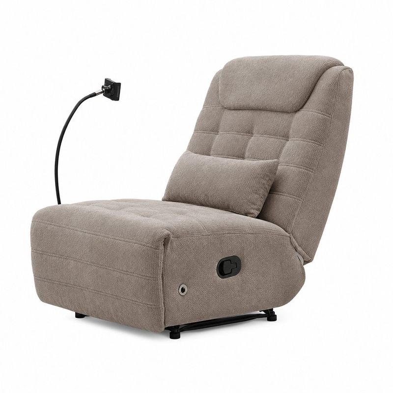 Sillón Reclinable Color Taupe con Soporte para Teléfono 82 x 95 x 96 Cm