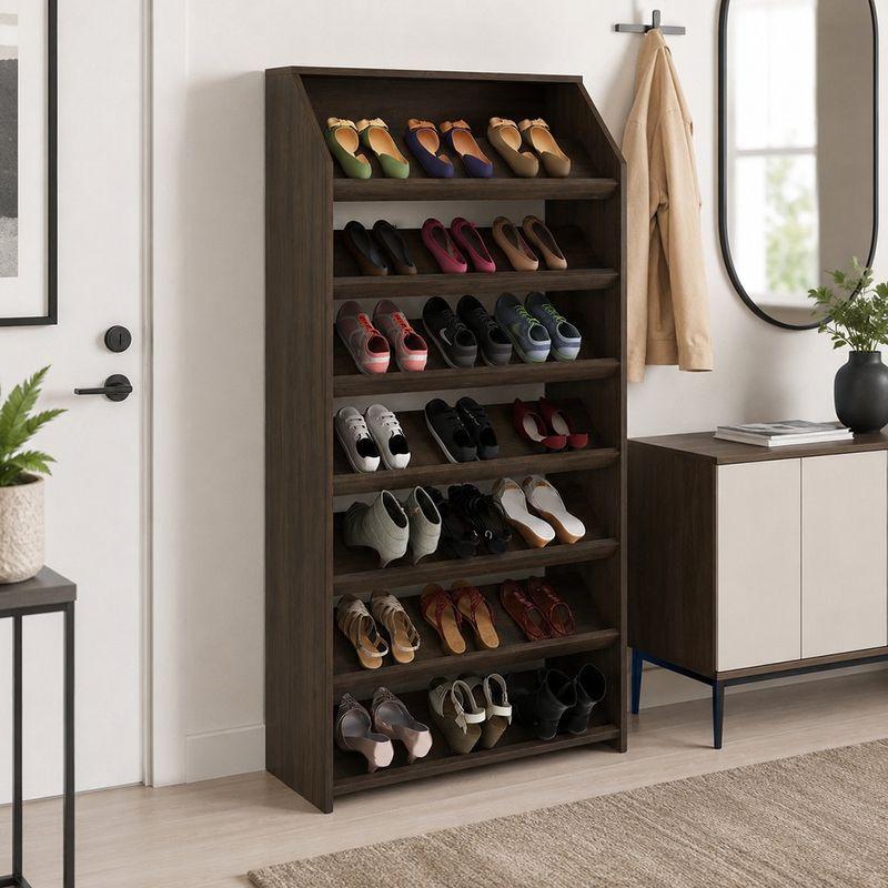Zapatera Organizadora Rústica Café 67.1 x 30 x 138 cm