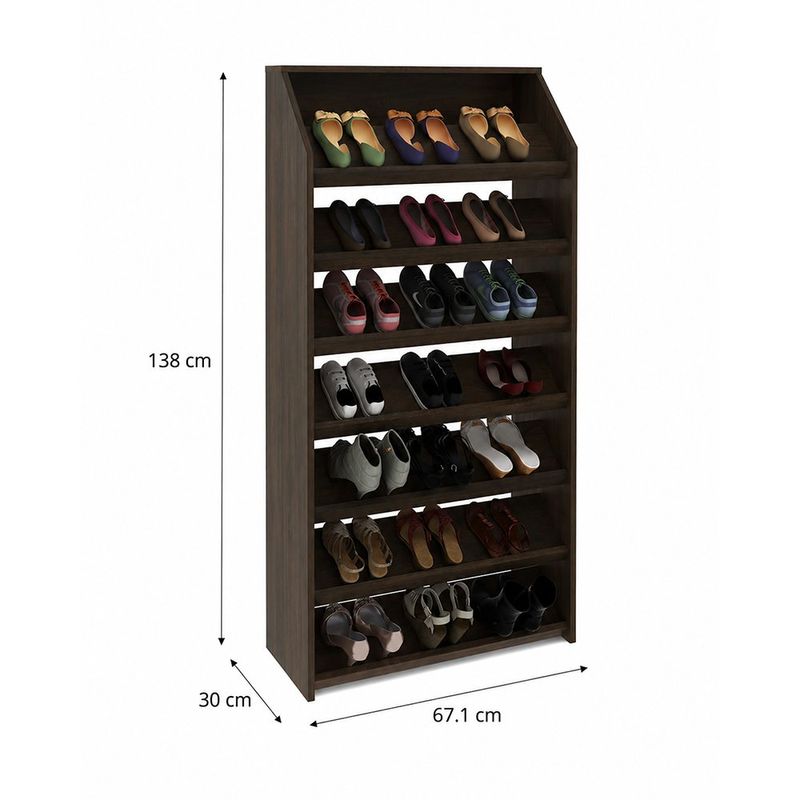 Zapatera Organizadora Rústica Café 67.1 x 30 x 138 cm