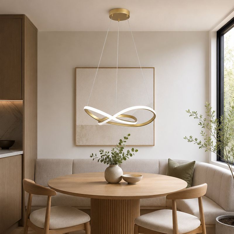 Lámpara de Colgar LED CCT Diseño Tipo Nudo Color Dorado