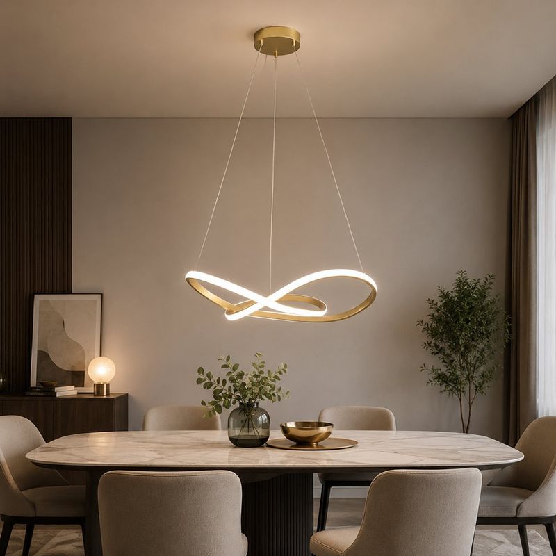 Lámpara de Colgar LED CCT Diseño Tipo Nudo Color Dorado