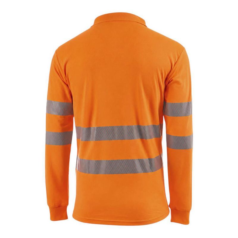 Polo Reflectiva Naranja Manga Larga de Alta Visibilidad