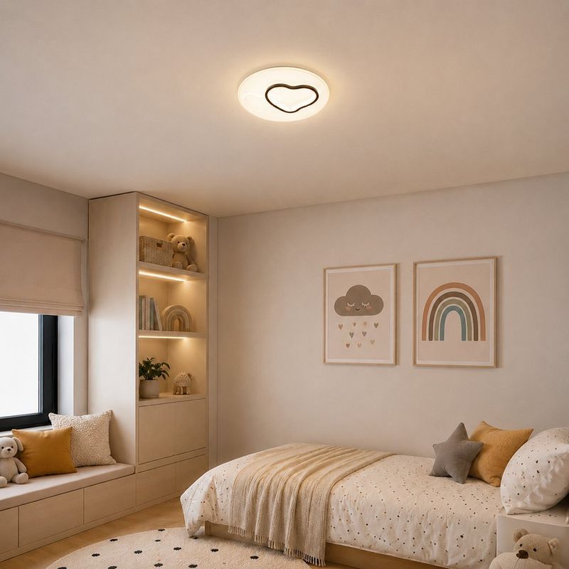 Plafón LED Infantil con Diseño de Corazón con Luz Integrada en Color Blanco