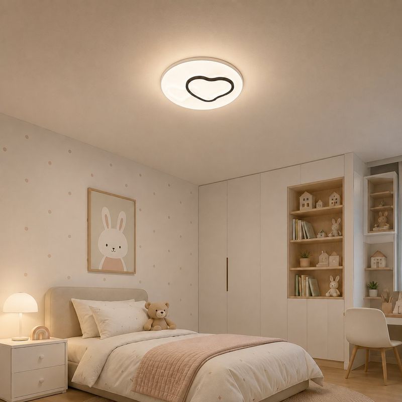 Plafón LED Infantil con Diseño de Corazón con Luz Integrada en Color Blanco