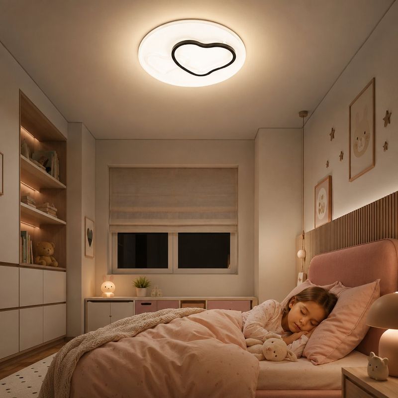Plafón LED Infantil con Diseño de Corazón con Luz Integrada en Color Blanco