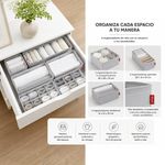 Set de 6 Organizadores Plegables de Tela para Cajones Color Gris