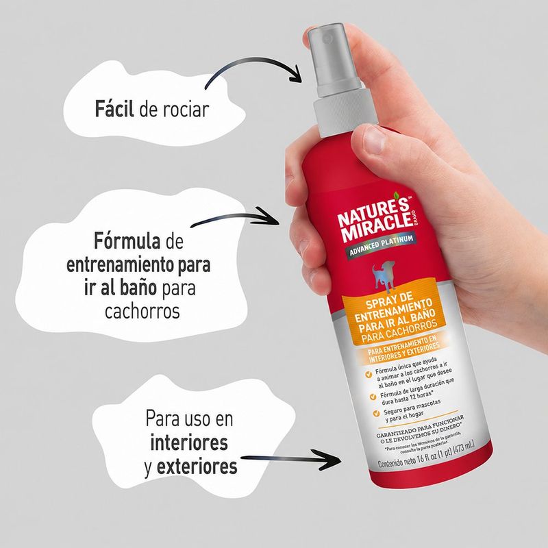 Spray Entrenador de Orina para Perro de 236 ml con Atomizador