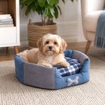 Cama para Perro Tipo Nido Azul Talla S 20x19 Plg