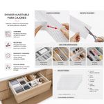 Divisor de Cajones Ajustable de 49.5 x 10 Cm en Plástico Blanco, 5 Láminas