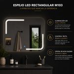 Espejo LED Rectangular M103 80 x 60 cm