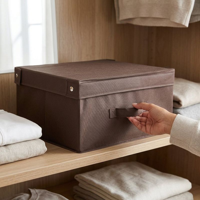 Caja Organizadora con Tapa de Tela 41x35x20 Cm - Varios Colores