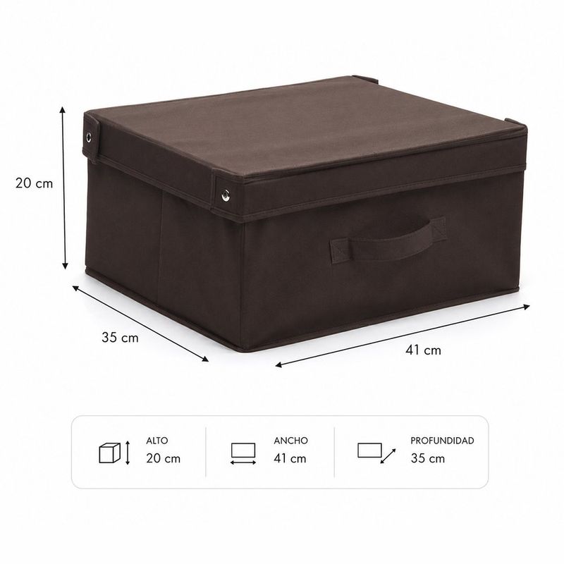 Caja Organizadora con Tapa de Tela 41x35x20 Cm - Varios Colores
