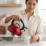 Tetera de Acero Inoxidable con Mango Ergonómico de 3 L Color Rojo