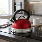 Tetera de Acero Inoxidable con Mango Ergonómico de 3 L Color Rojo