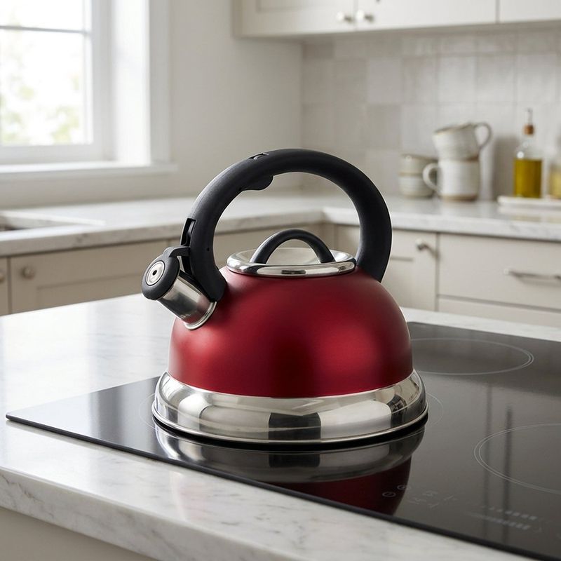 Tetera de Acero Inoxidable con Mango Ergonómico de 3 L Color Rojo
