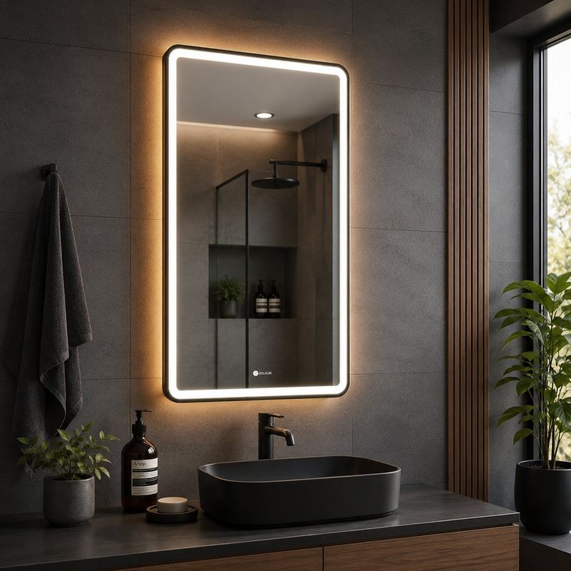 Espejo Rectangular con Luz LED e Iluminación Táctil de 120x60 Cm