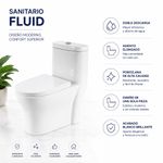 Sanitario de Una Pieza Fluid II OP Elongado Blanco con Descarga Dual