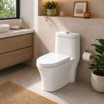 Sanitario de Una Pieza Fluid II OP Elongado Blanco con Descarga Dual