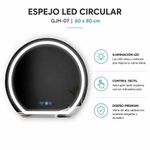 Espejo LED Semicircular Gjh-07 60x80 cm