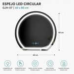 Espejo LED Semicircular Gjh-07 60x80 cm