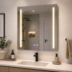 Espejo LED Rectangular con Antiempañante e Iluminación Frontal de 50x70 Cm