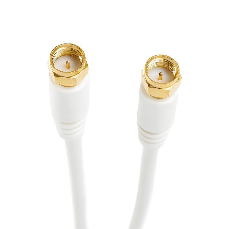 Cable Coaxial RG6 de 1.8 Metros en Color Blanco