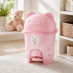 Basurero Infantil con Pedal Diseño Osito de 6.5 Litros Color Rosado Translúcido
