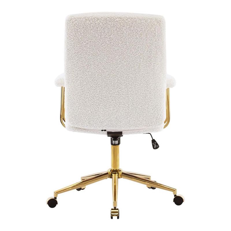 Silla de Oficina Estilo Ejecutivo Elegance Color Beige y Dorado