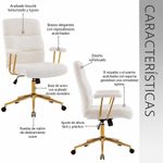 Silla de Oficina Estilo Ejecutivo Elegance Color Beige y Dorado