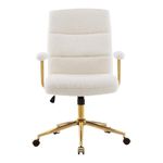 Silla de Oficina Estilo Ejecutivo Elegance Color Beige y Dorado