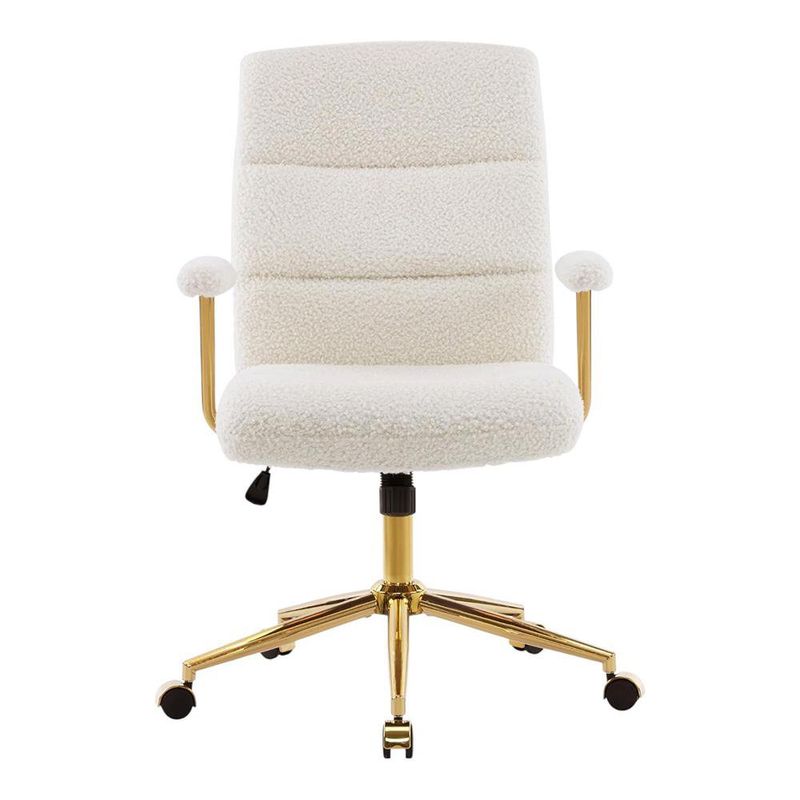 Silla de Oficina Estilo Ejecutivo Elegance Color Beige y Dorado