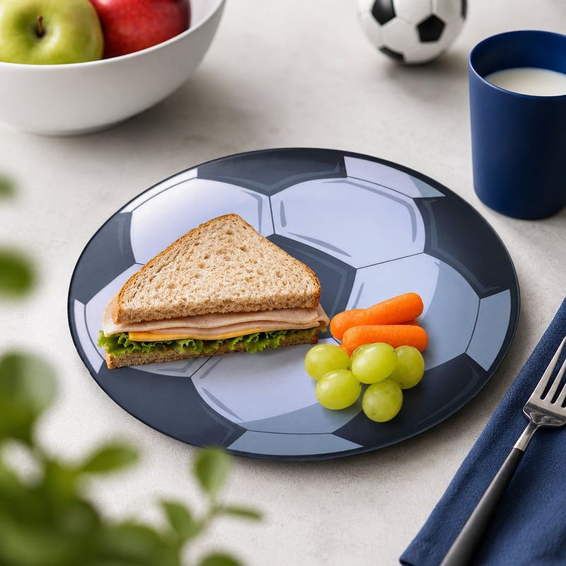 Plato para Cena de Melamina 26 Cm Diseño Mundial con Balón de Fútbol