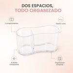 Organizador de Cosméticos con 2 Divisiones Color Transparente