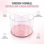 Organizador de Cosméticos Redondo Color Rosado