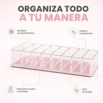 Organizador de Cosméticos de Acrílico Rectangular Color Rosado