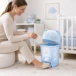 Basurero Infantil con Pedal Diseño Osito de 6.5 Litros Color Celeste Translúcido