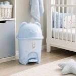 Basurero Infantil con Pedal Diseño Osito de 6.5 Litros Color Celeste Translúcido